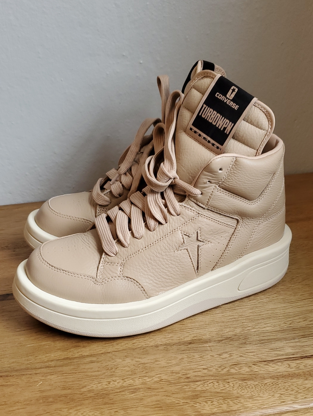 Rick Owen DRKSHDW X Converse TURBOWPN Mid 'Cave'  Full Grain Leather M9W10.5
